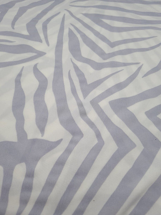 Light Grey Zebra Print Soft Touch Stretch Fabric