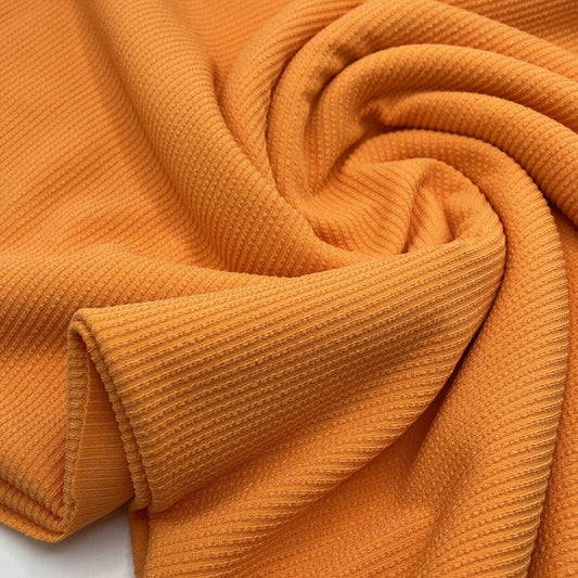 Light Orange Crinkle Rib Stretch Fabric