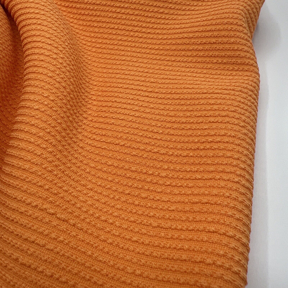 Light Orange Crinkle Rib Stretch Fabric