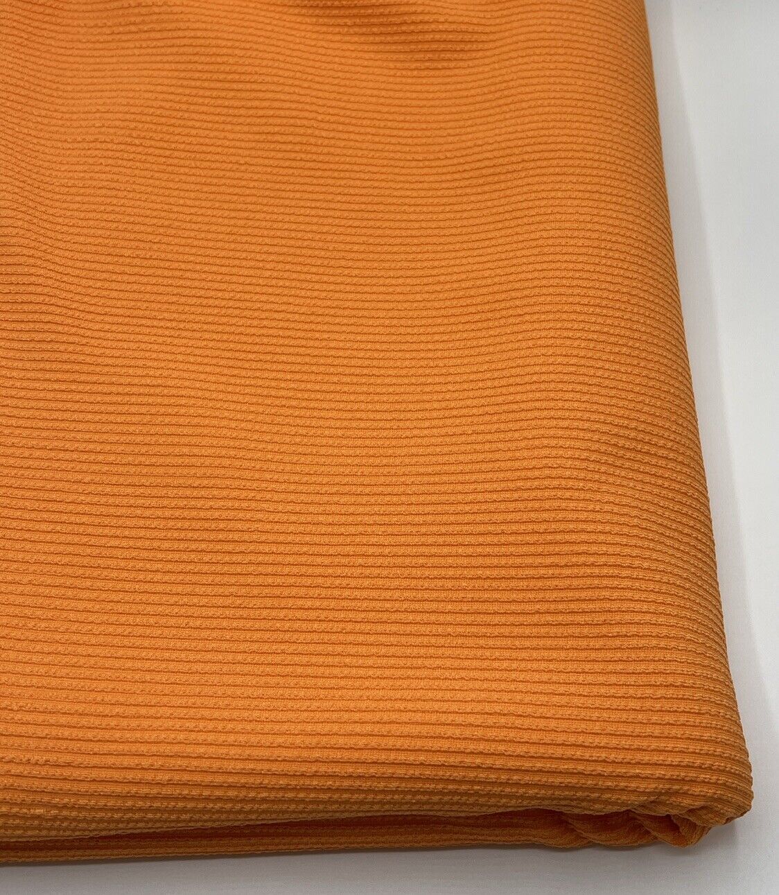 Light Orange Crinkle Rib Stretch Fabric