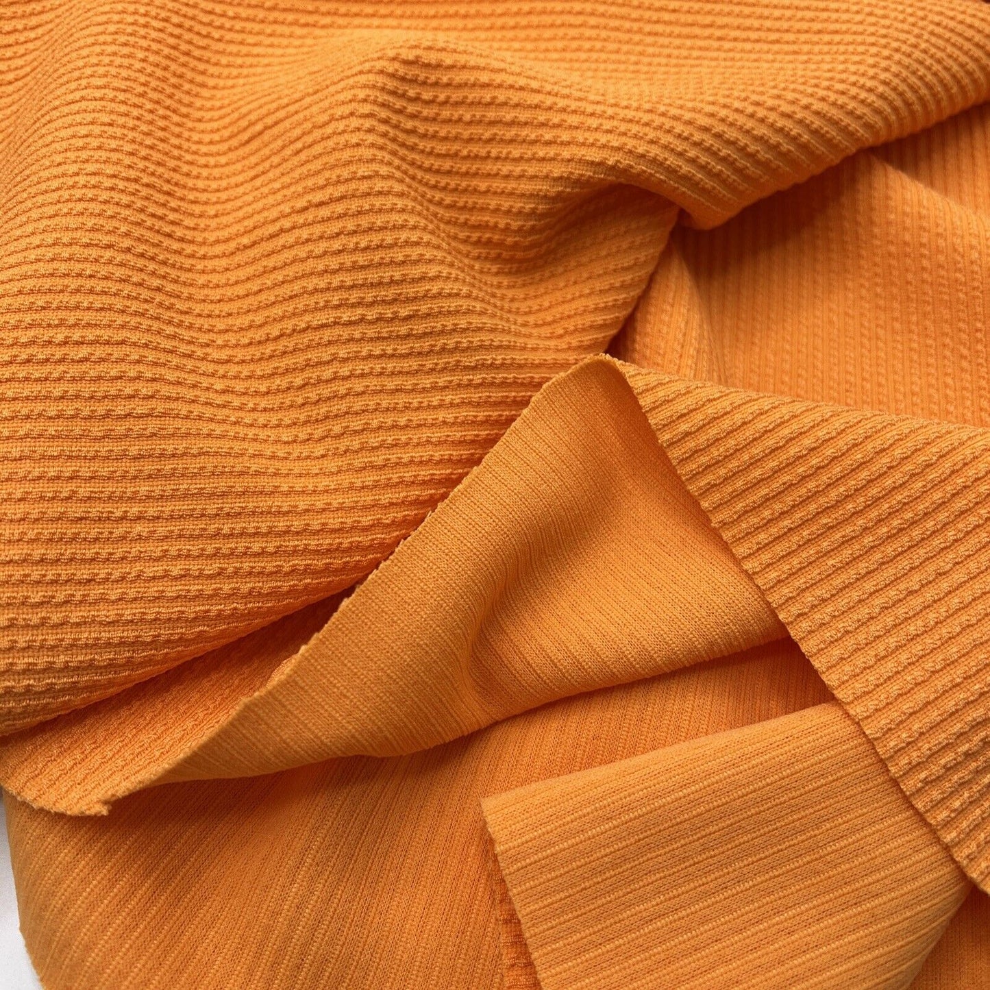 Light Orange Crinkle Rib Stretch Fabric