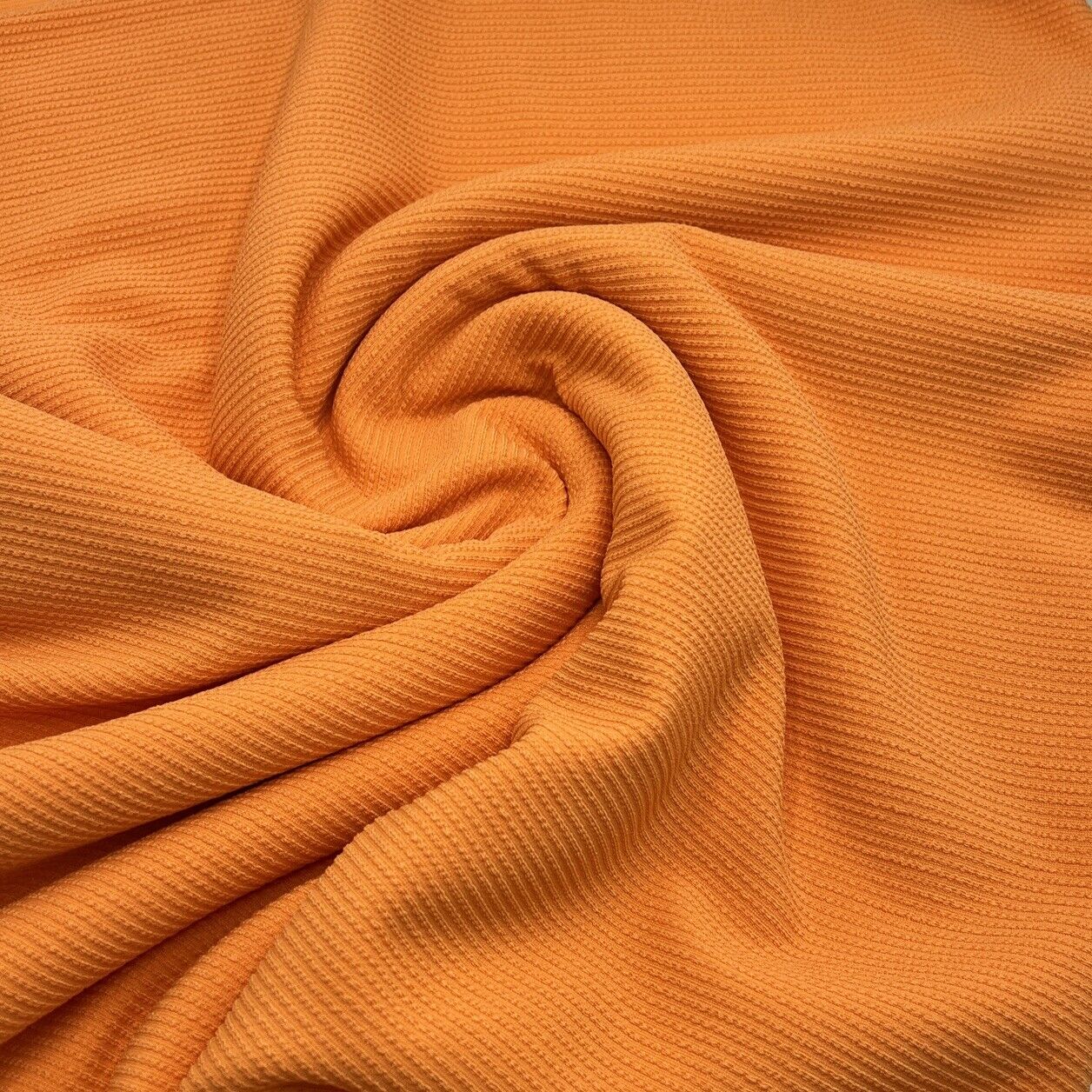 Light Orange Crinkle Rib Stretch Fabric