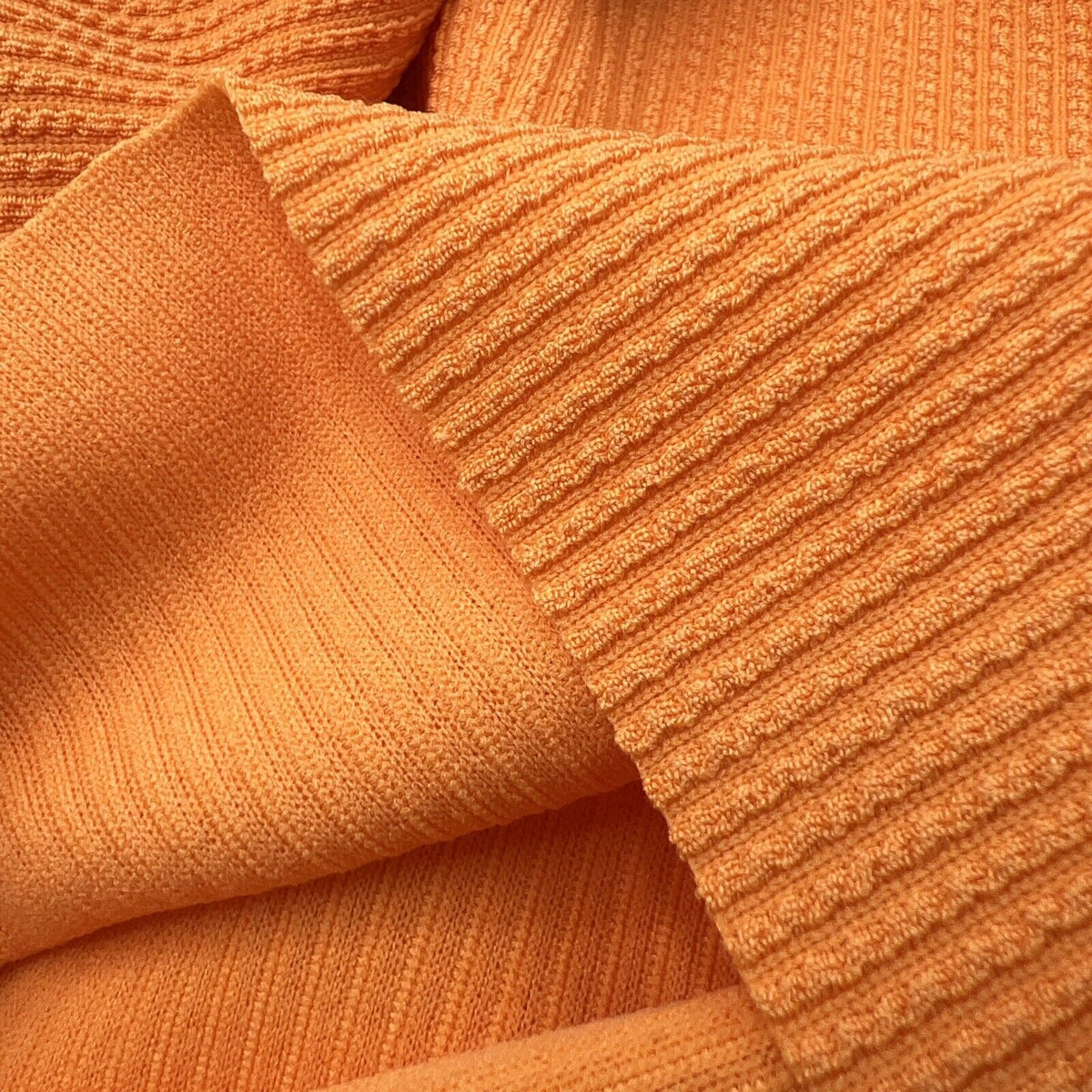 Light Orange Crinkle Rib Stretch Fabric
