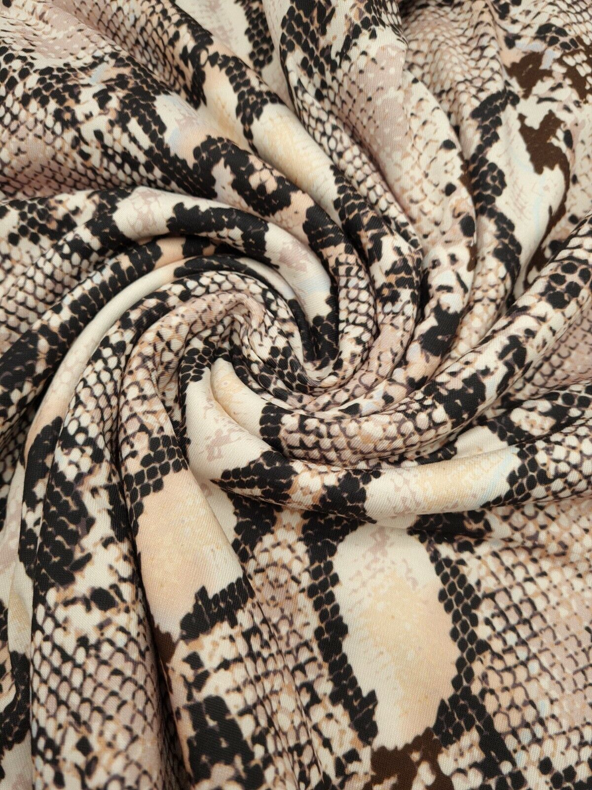 Light Pink Peach Snake Print Soft Touch Fabric