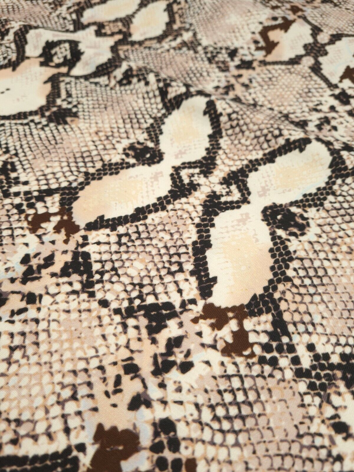 Light Pink Peach Snake Print Soft Touch Fabric