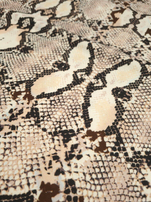 Light Pink Peach Snake Print Soft Touch Fabric
