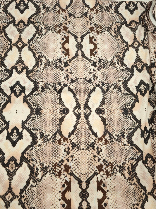Light Pink Peach Snake Print Soft Touch Fabric