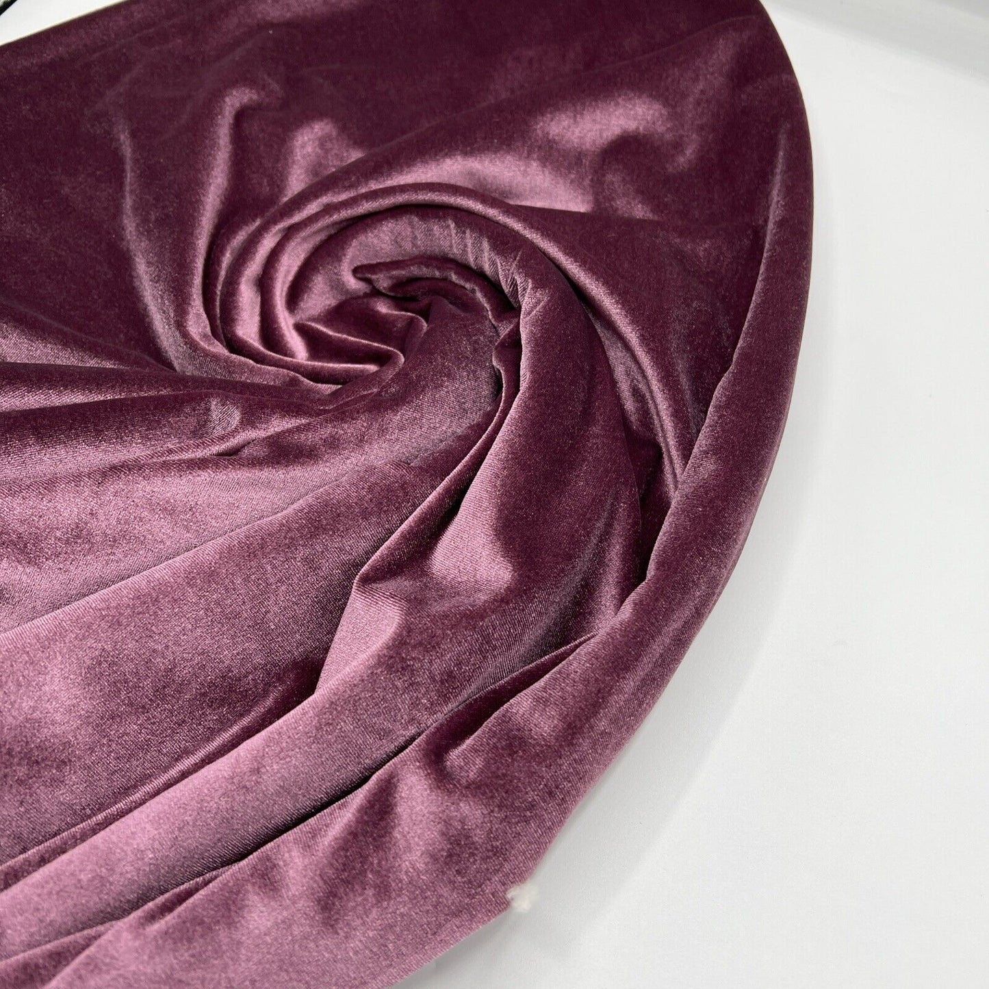 Light Plum Plain Velour Spandex Stretch Fabric
