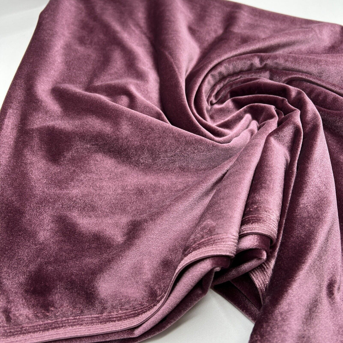 Light Plum Plain Velour Spandex Stretch Fabric