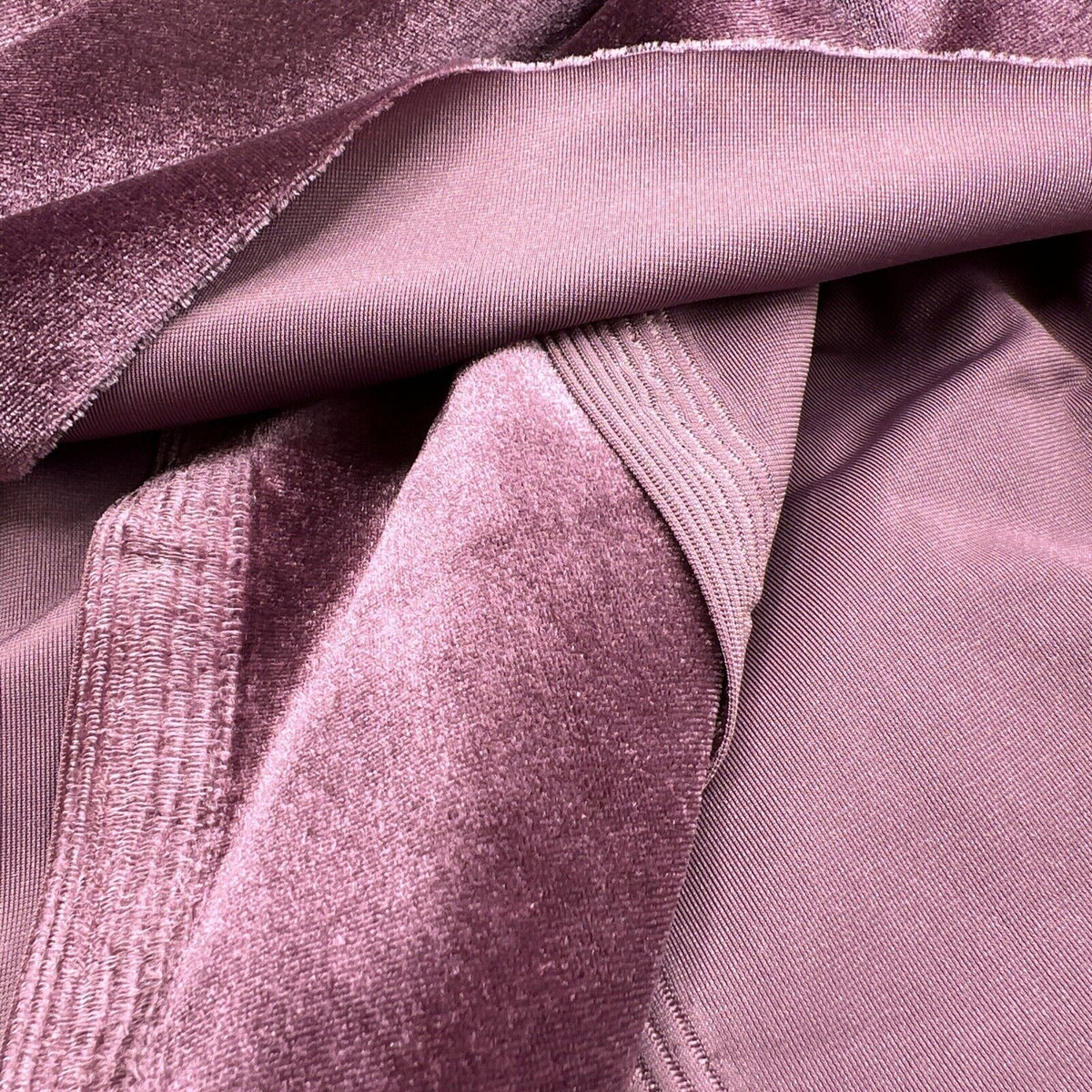Light Plum Plain Velour Spandex Stretch Fabric