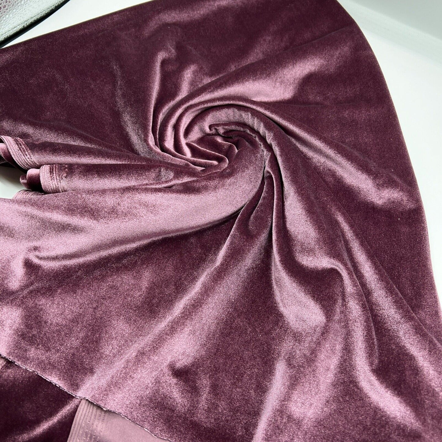 Light Plum Plain Velour Spandex Stretch Fabric