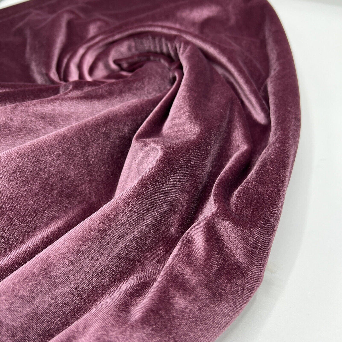 Light Plum Plain Velour Spandex Stretch Fabric