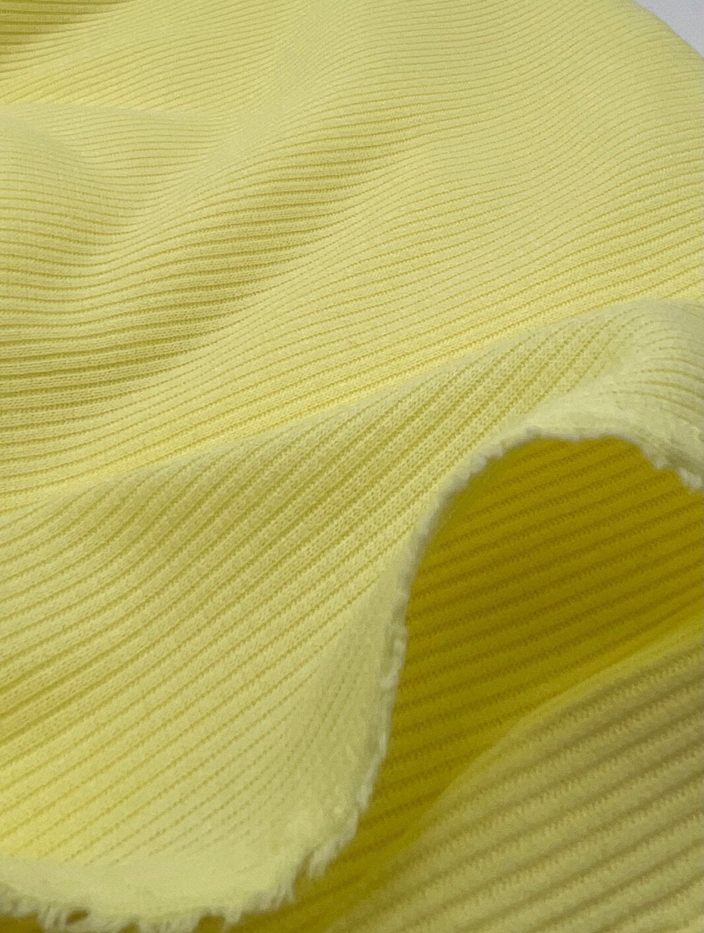 Light Yellow 2X1 Fine Rib Stretch Fabric