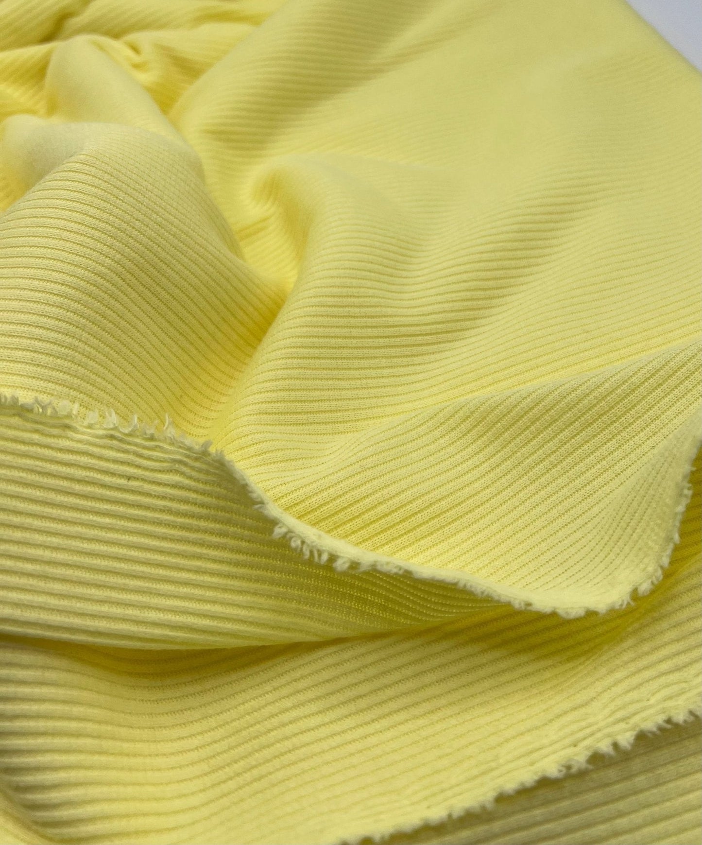 Light Yellow 2X1 Fine Rib Stretch Fabric