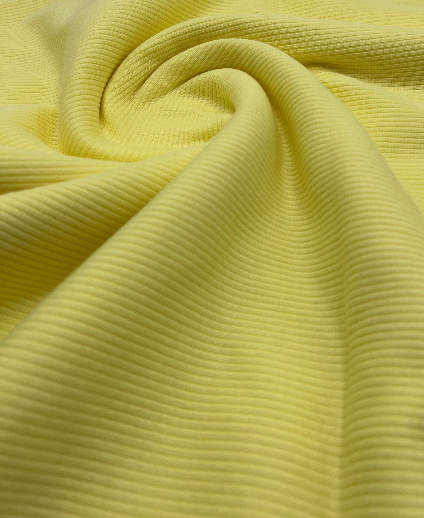 Light Yellow 2X1 Fine Rib Stretch Fabric