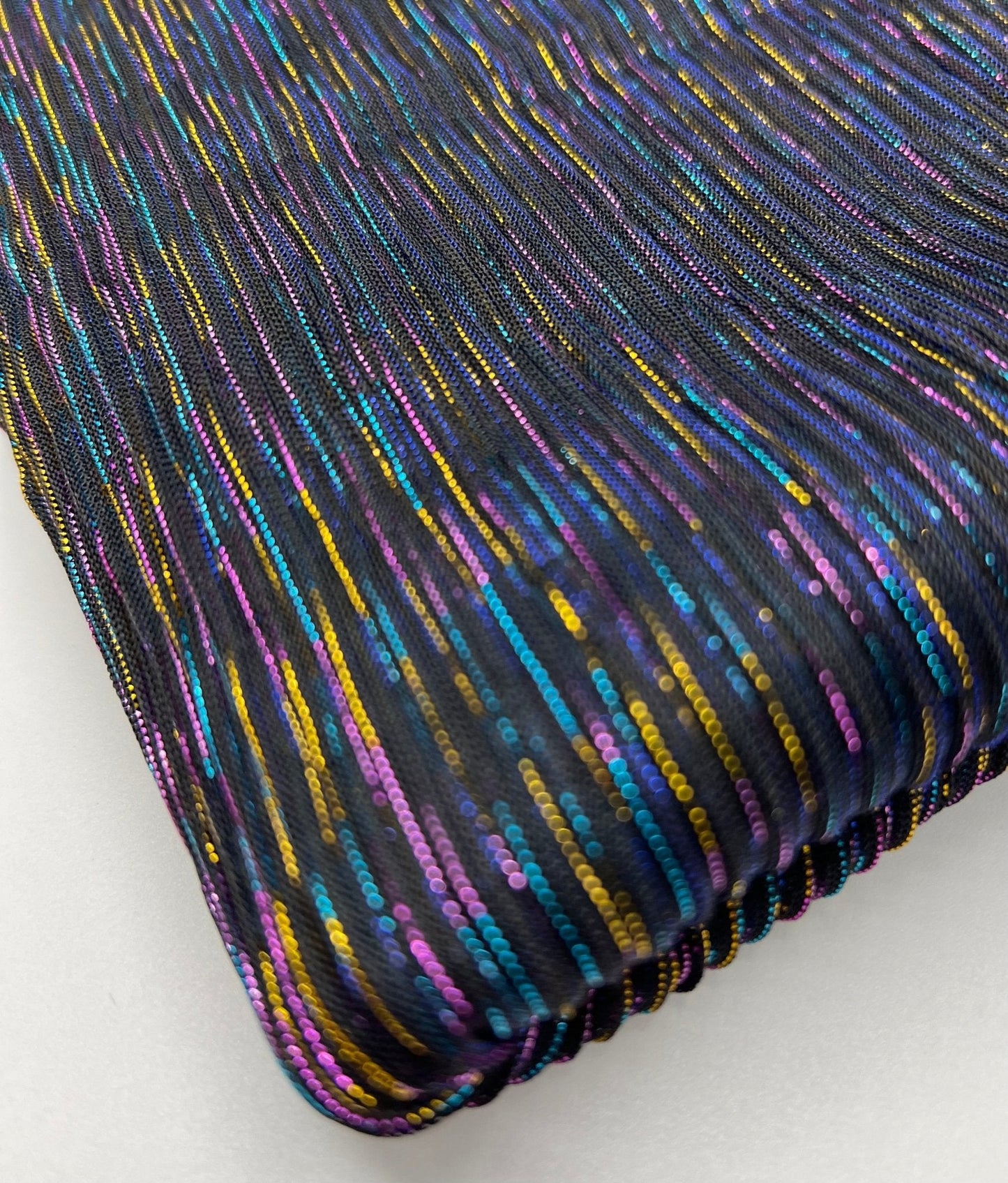 Lightweight Shiny Multi Thread Plisse Pleated Stretch Fabric