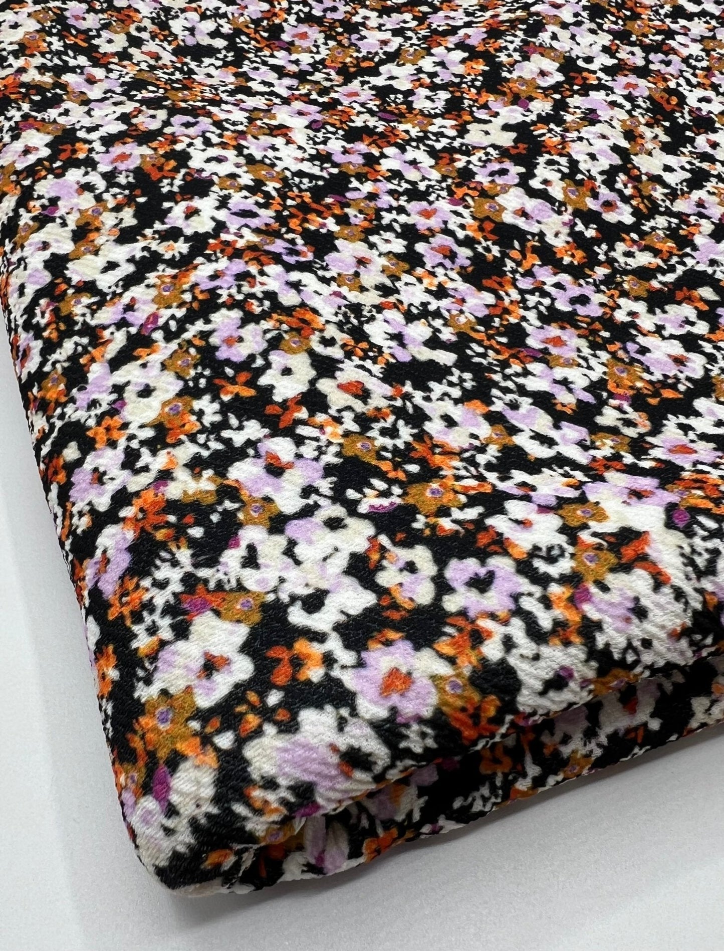 Lilac Ditsy Floral Print Liverpool Bullet Stretch Fabric
