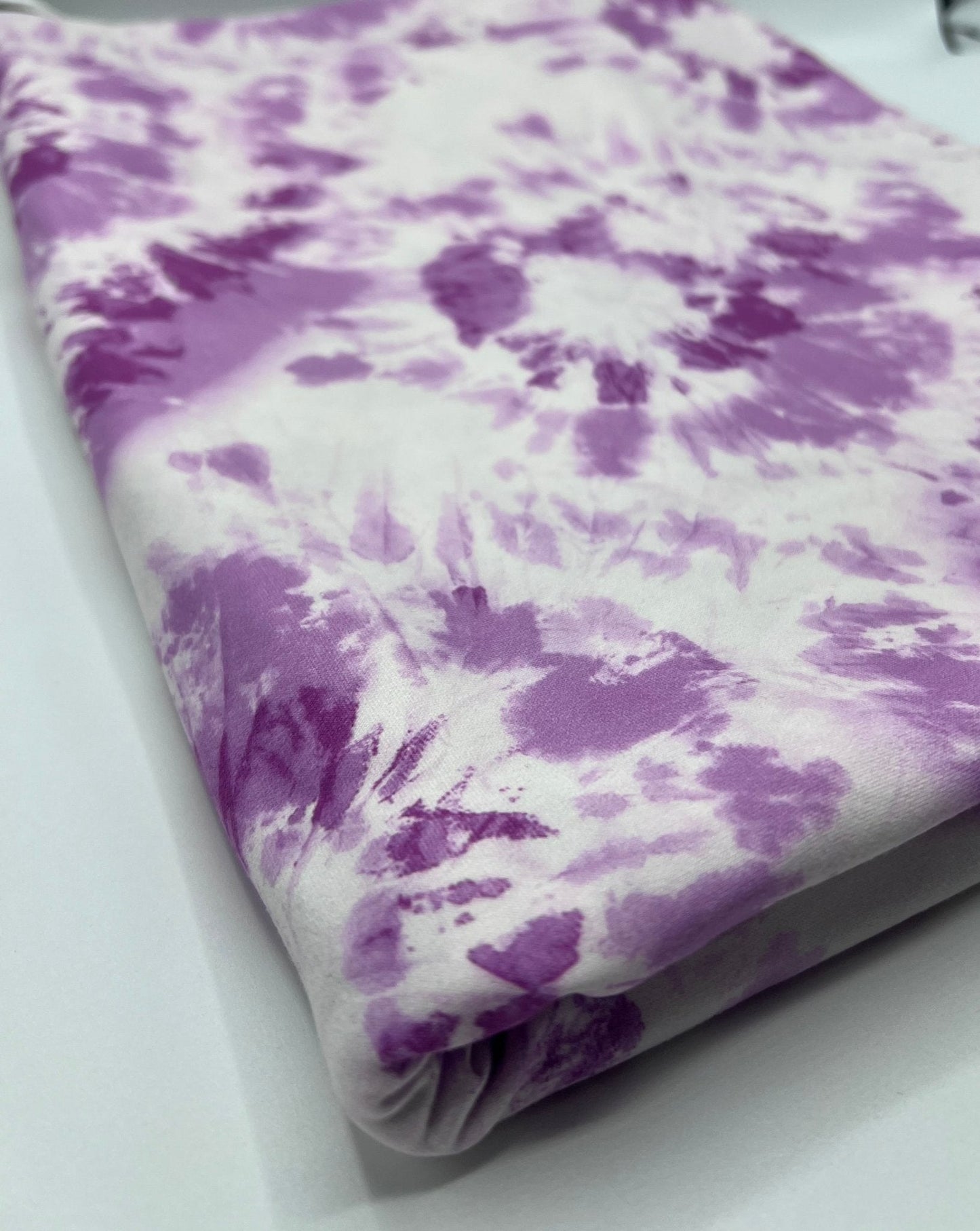 Lilac Pink Tie Print Super Soft Spun Poly Stretch Fabric