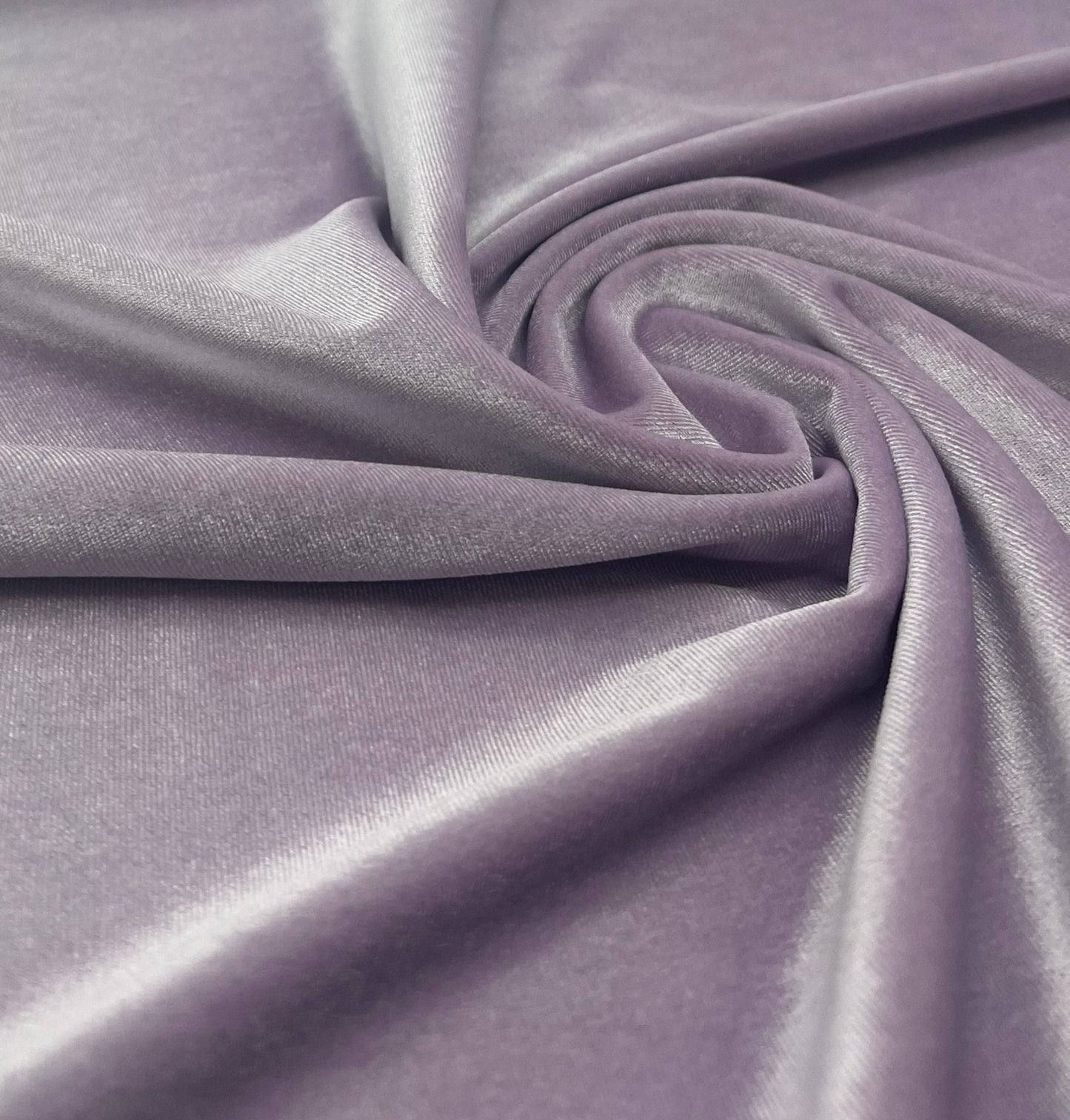 Lilac Plain Velour Spandex Stretch Fabric