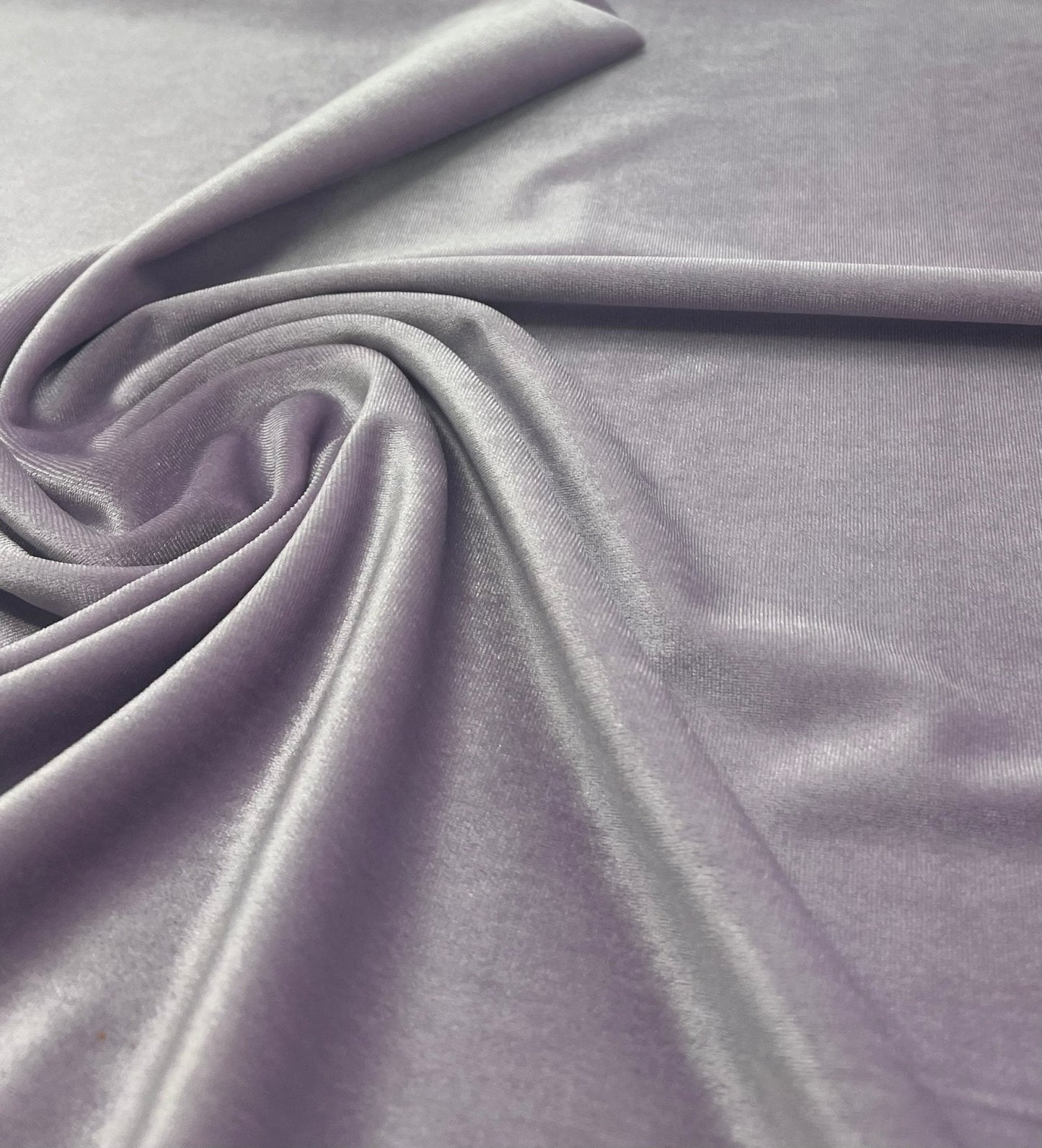 Lilac Plain Velour Spandex Stretch Fabric