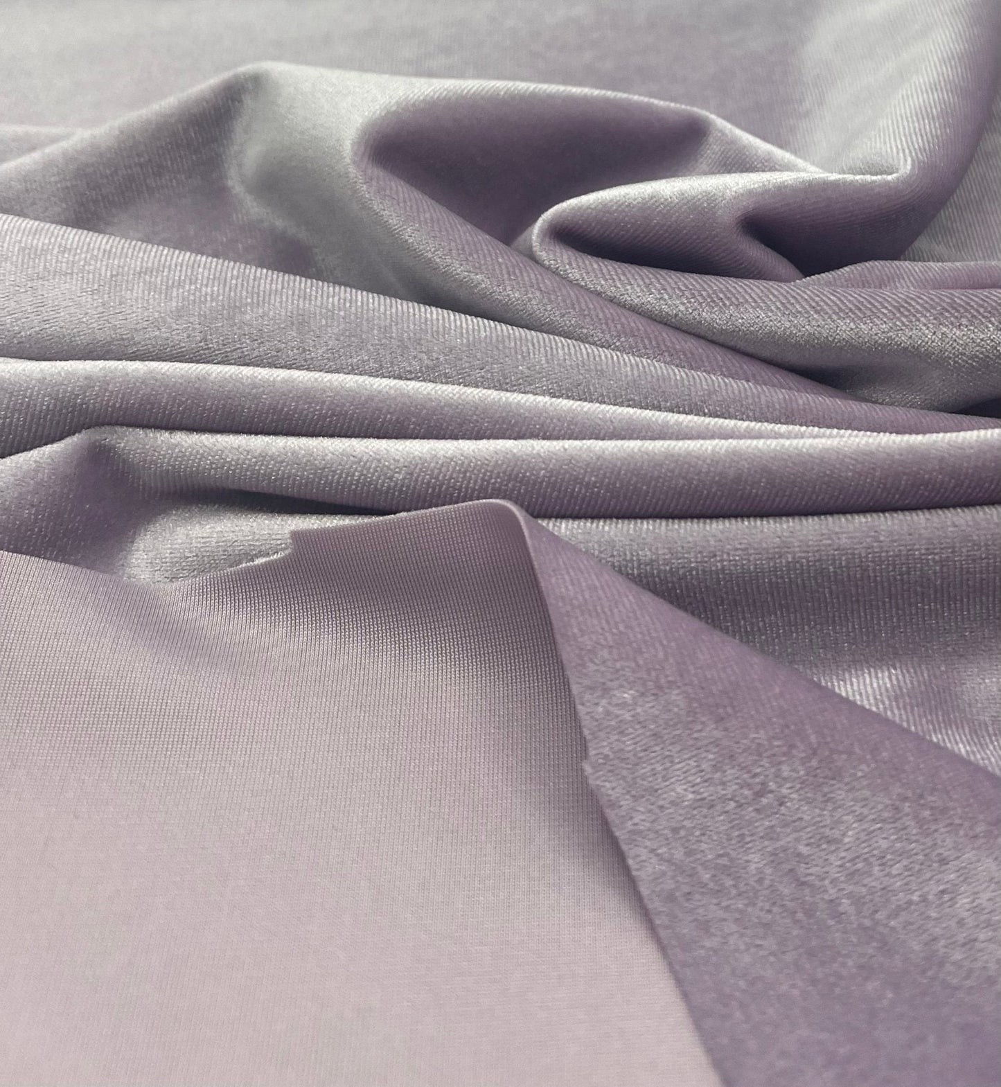Lilac Plain Velour Spandex Stretch Fabric