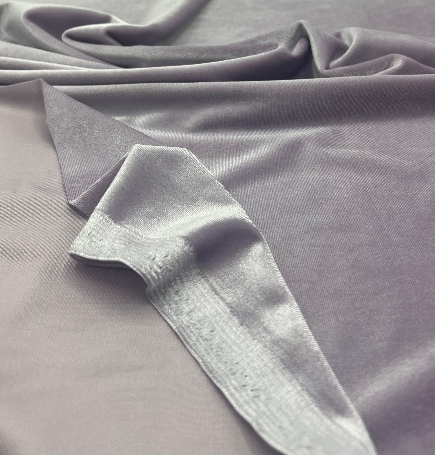 Lilac Plain Velour Spandex Stretch Fabric
