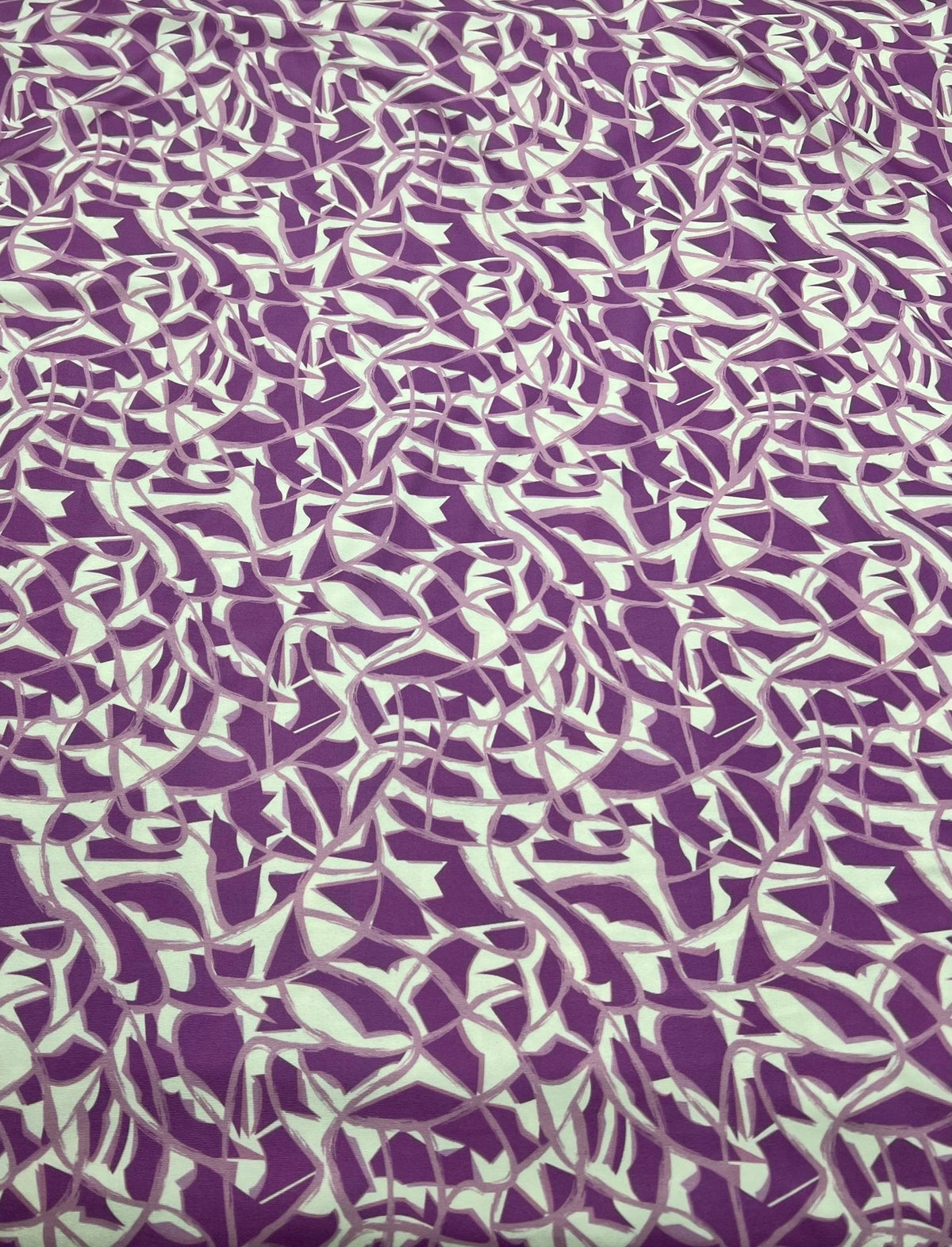 Lilac White Pink Print Soft Touch 4 Way Stretch Fabric