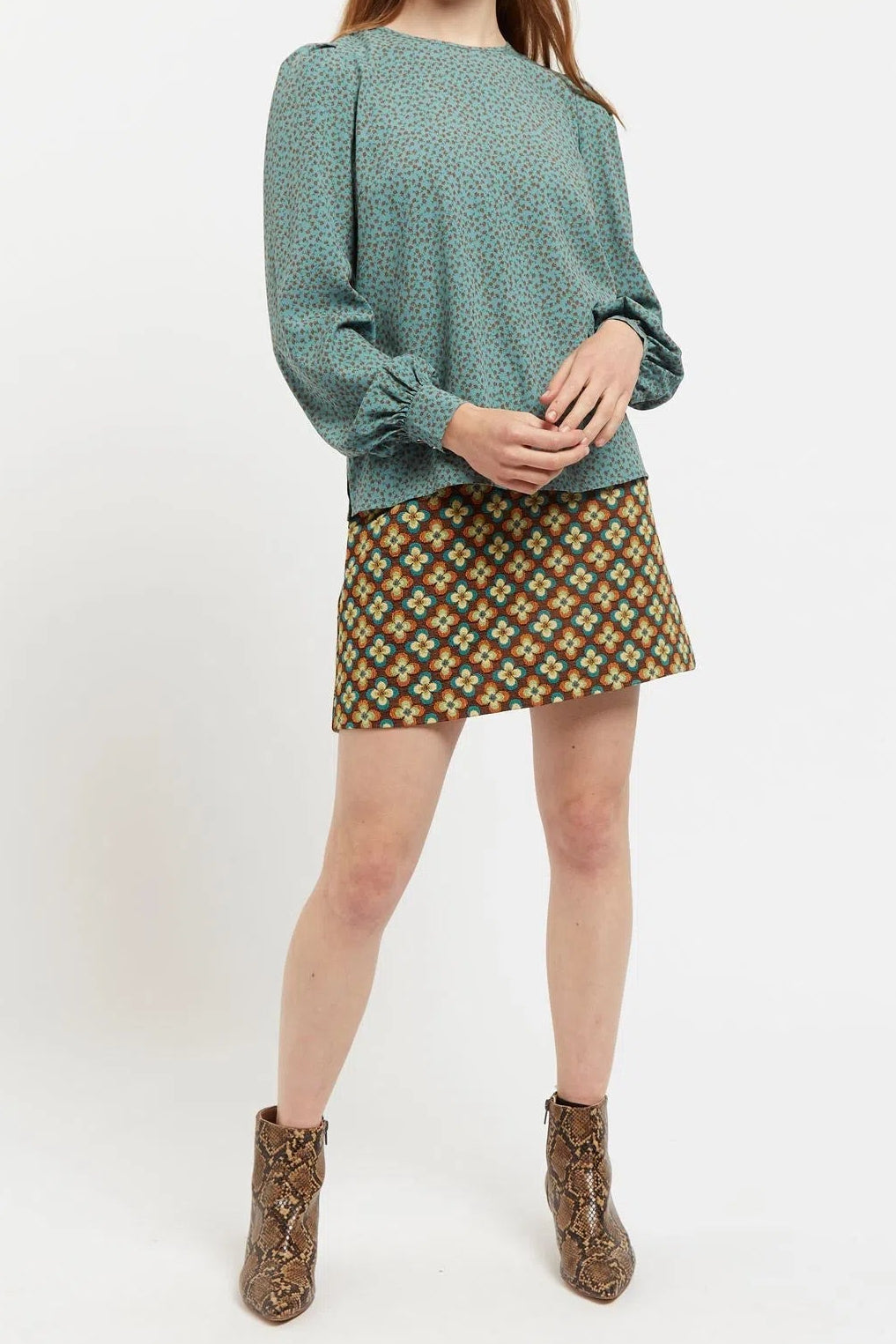 Lima Posy Patchwork Print Long Sleeve Blouse