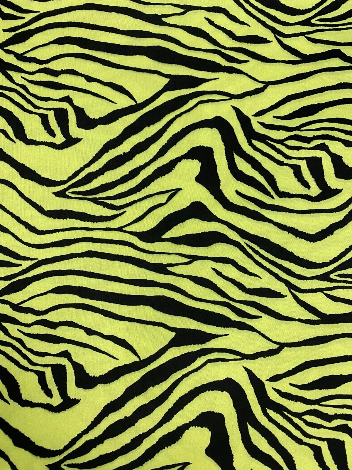 Lime Green & Black Zebra Print Soft Touch Fabric