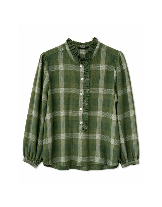 lina blouse | olive check