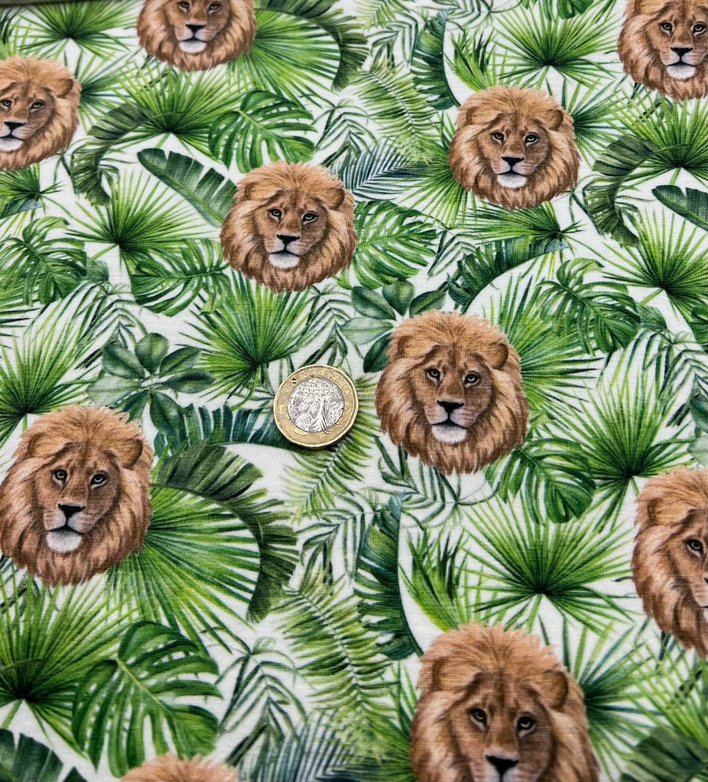 Lion Jungle Cotton Stretch Jersey 200 GSM 95/5 Lycra 4 Way Stretch