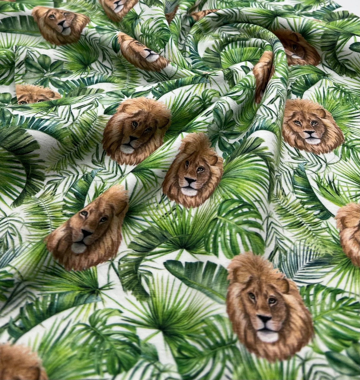 Lion Jungle Cotton Stretch Jersey 200 GSM 95/5 Lycra 4 Way Stretch
