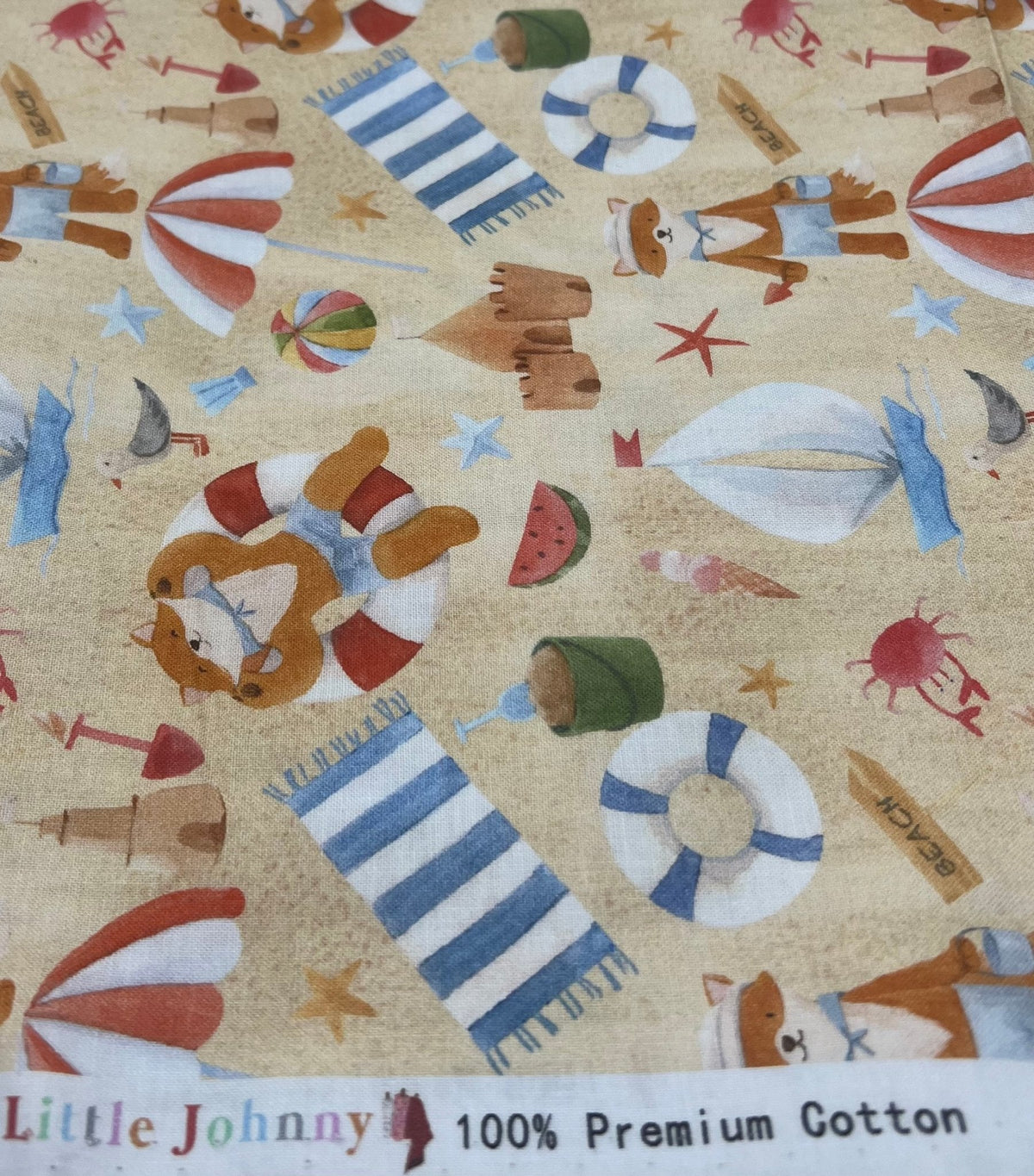 Little Johnny Beach Cotton 155 GSM 100% Cotton Fabric