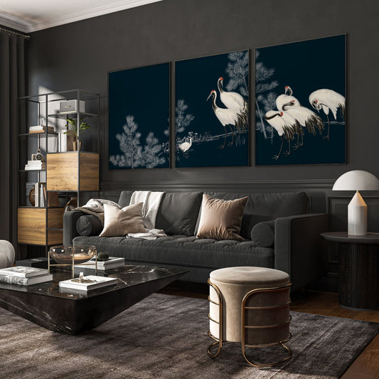 Living Room Gallery Wall | Set of 3 Asian Inspired Wall art Prints