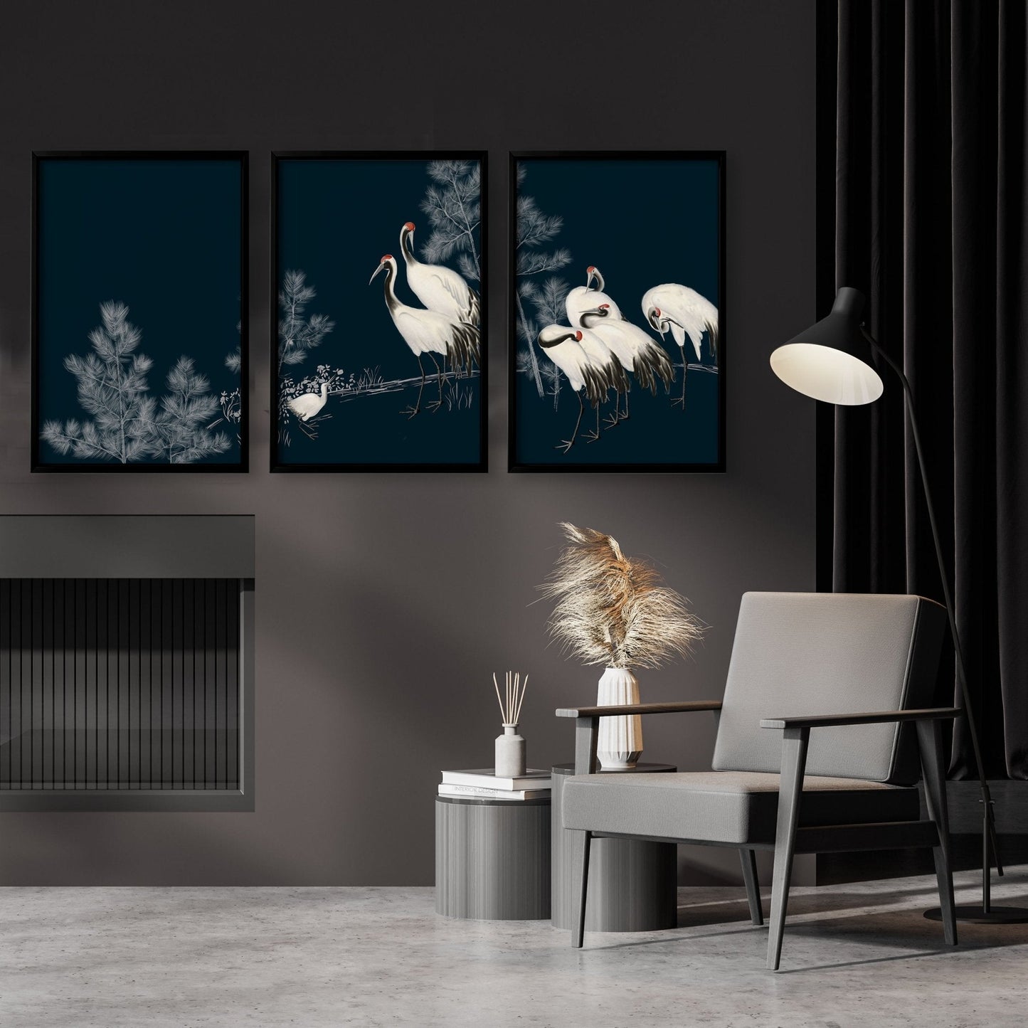 Living Room Gallery Wall | Set of 3 Asian Inspired Wall art Prints