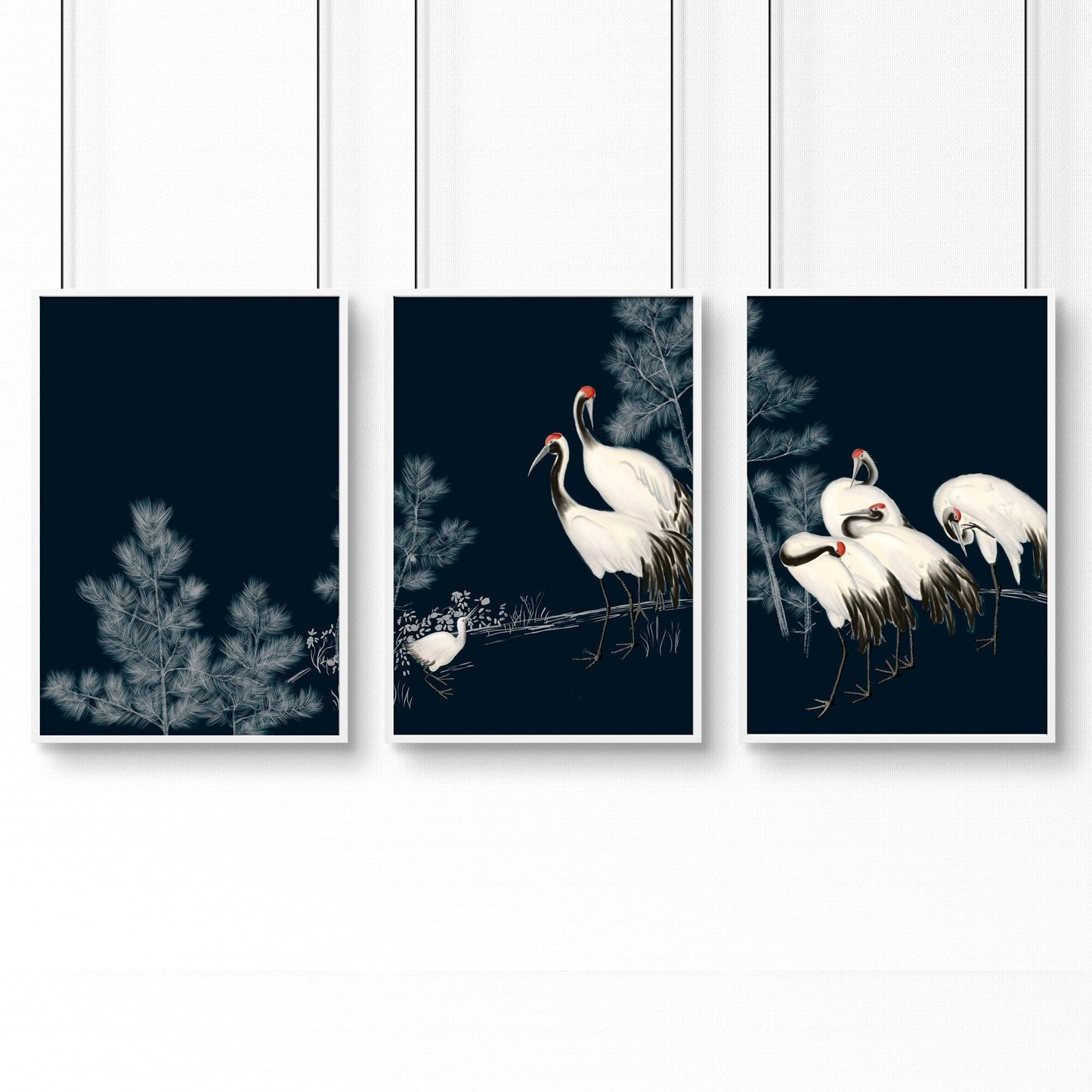 Living Room Gallery Wall | Set of 3 Asian Inspired Wall art Prints