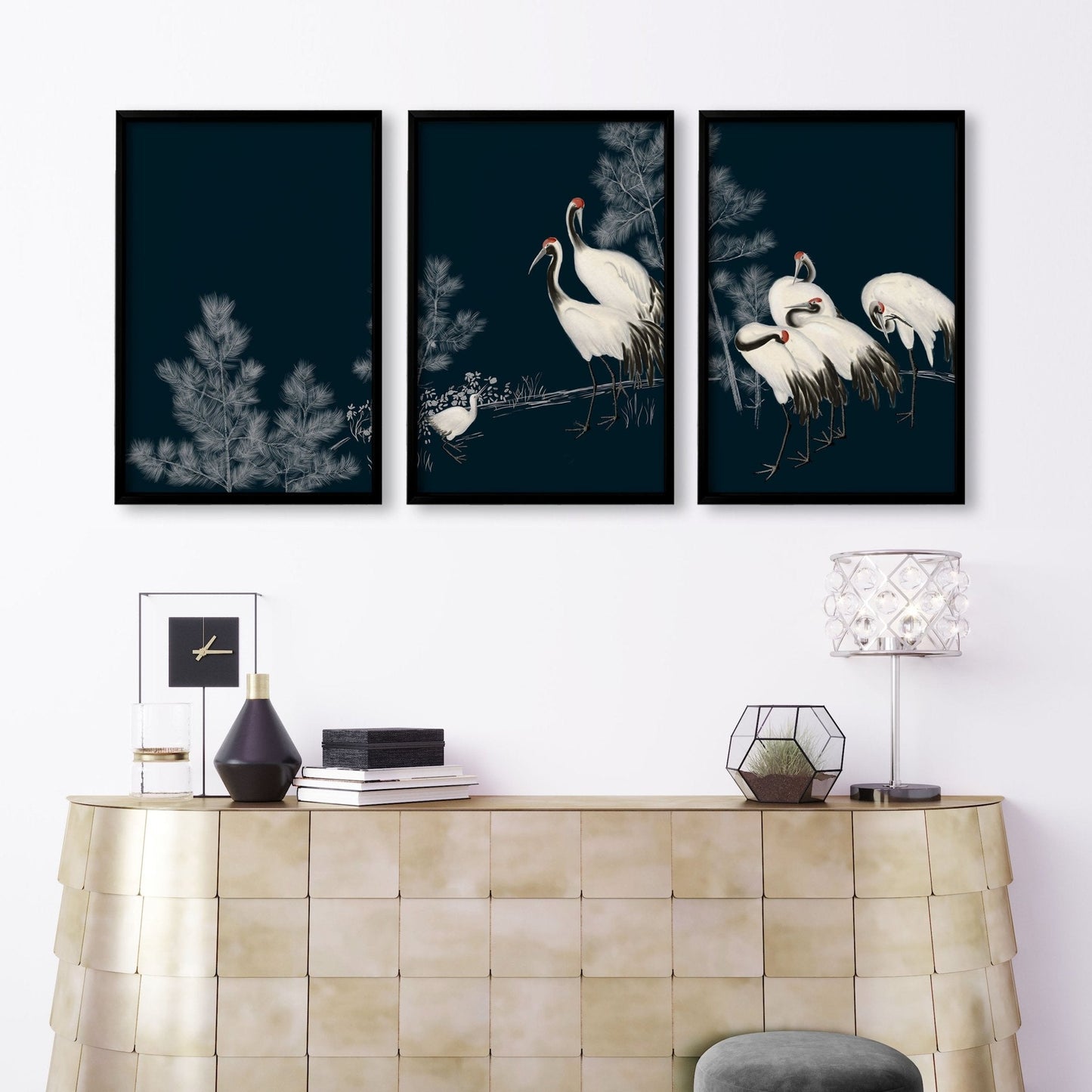 Living Room Gallery Wall | Set of 3 Asian Inspired Wall art Prints
