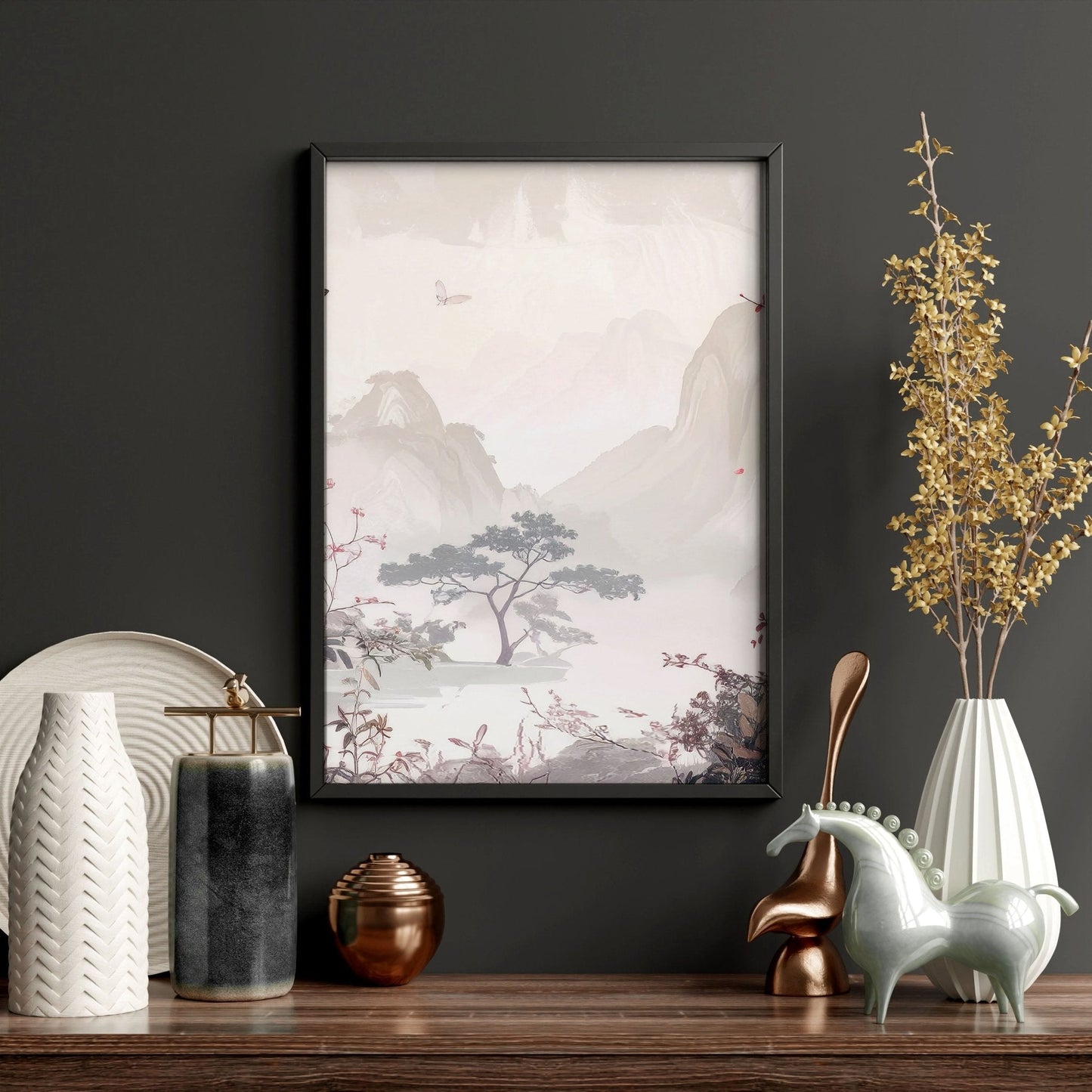 Living Room Picture Wall | Set of 3 Chinoiserie Wall art Prints