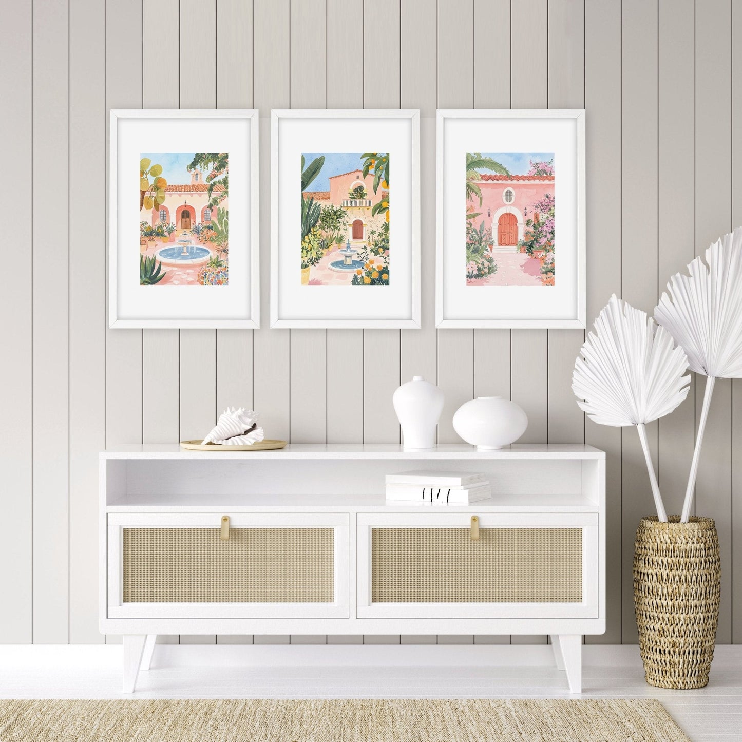 Living Room Pictures Decoration | Set of 3 Beach Decor Wall art Prints