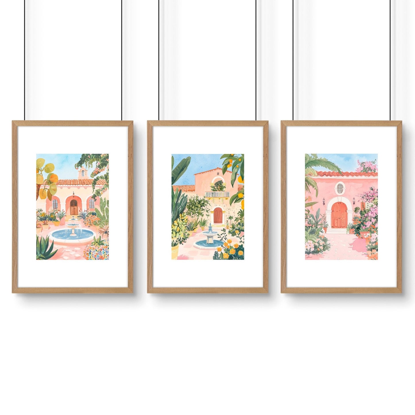 Living Room Pictures Decoration | Set of 3 Beach Decor Wall art Prints