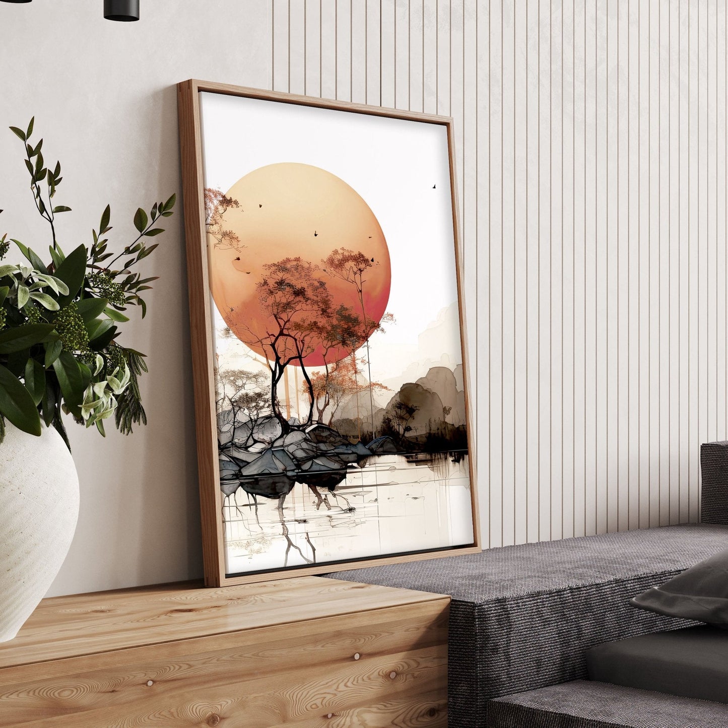 Living Room Wall Decor | Set of 3 Asian Inspired Wall art Prints