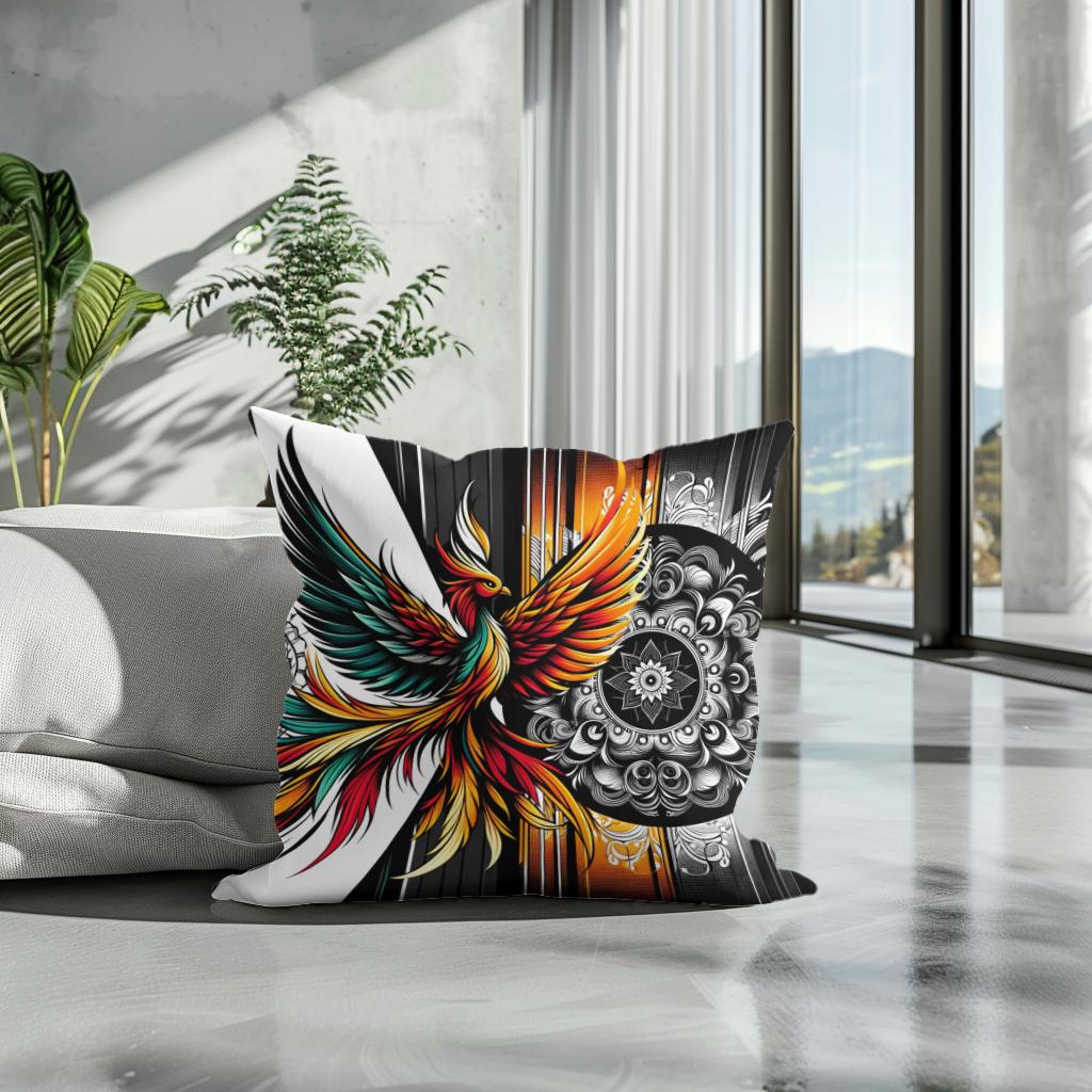 Fierce Phoenix Rebirth Cotton Cushion