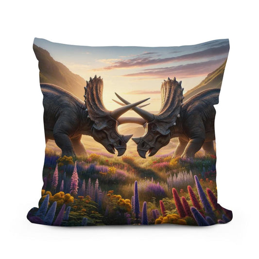 Meadow Duel Triceratops Cotton Cushion