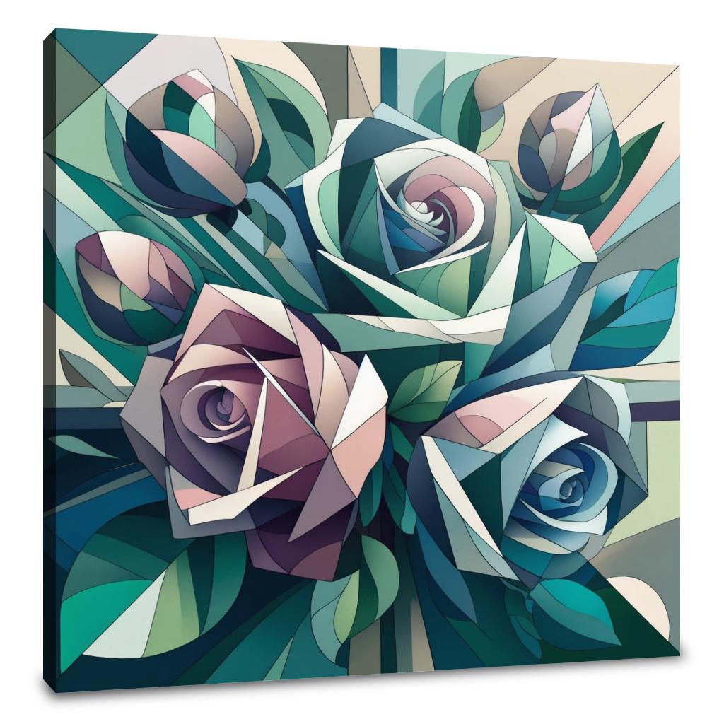 Cubism Rose Puzzle Canvas