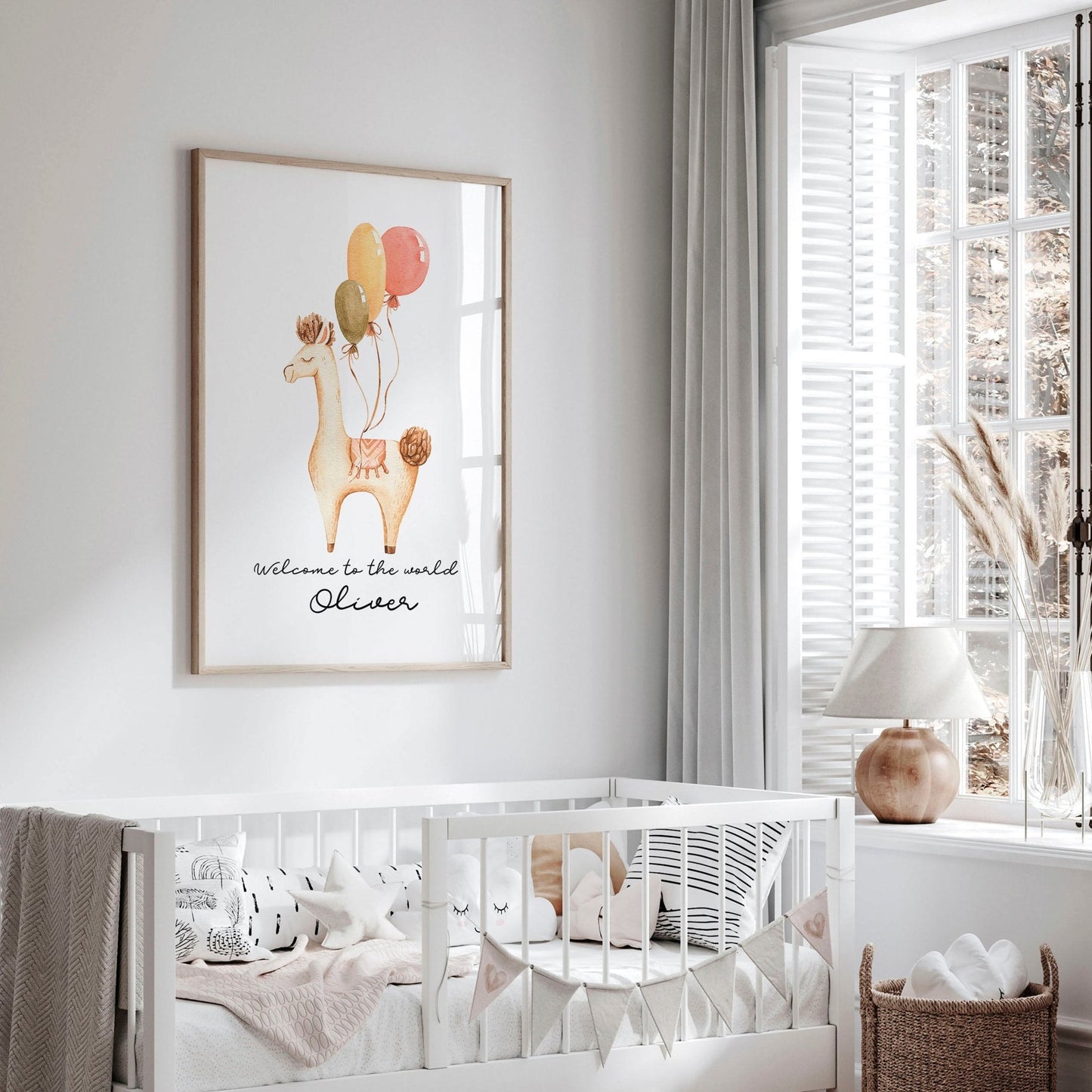 Childrens bedroom decorations | Llama Wall art for Nursery