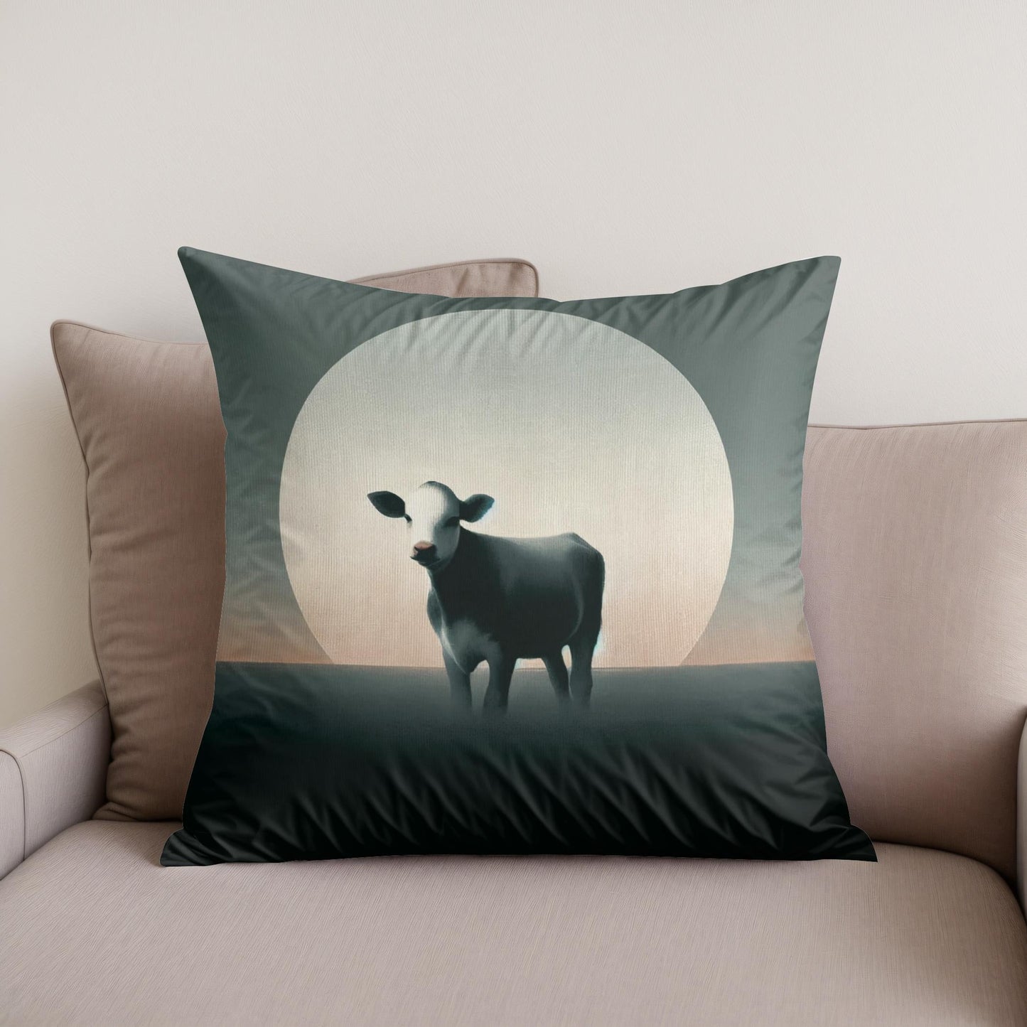 Minimalist Dusk Cow Cotton Cushion
