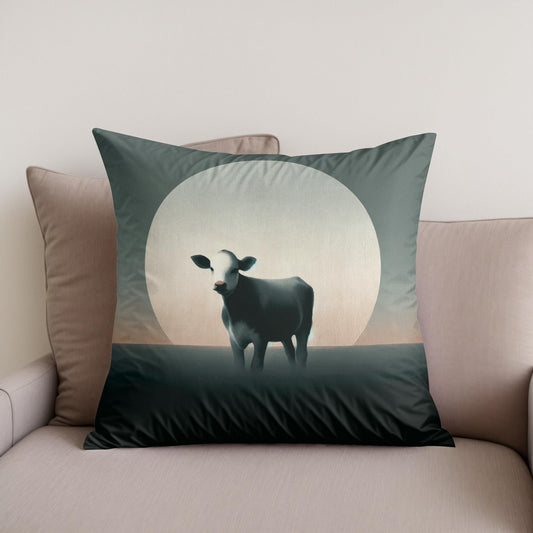 Minimalist Dusk Cow Cotton Cushion