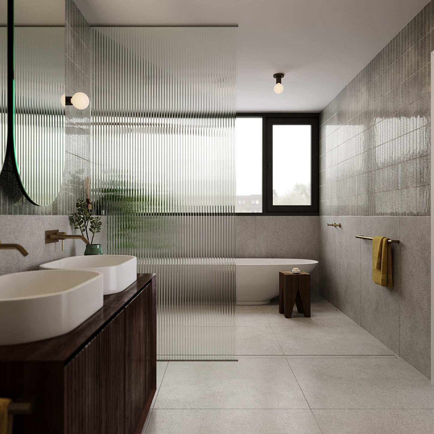 Lochan Wall Light in Brass + Sphere III