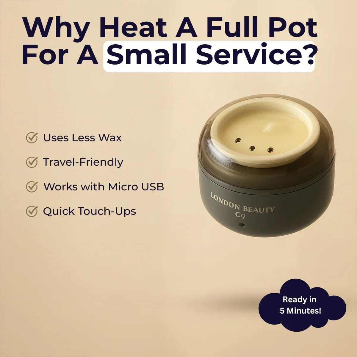 Mini Professional Wax Heater – USB Powered for Home & Mobile Use