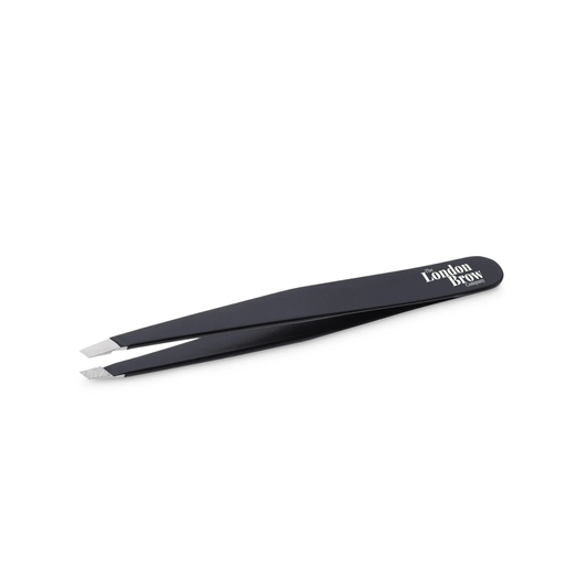 London Brow Precision Slanted Brow Tweezers - Black